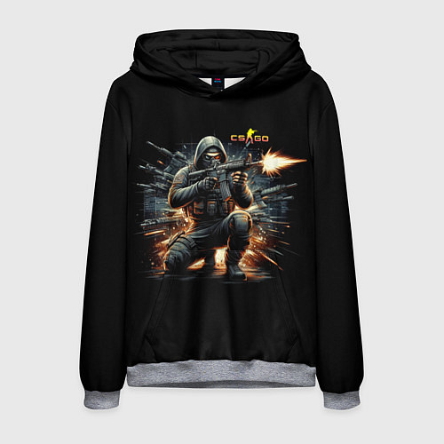 Мужская толстовка Counter Strike - cool stormtrooper / 3D-Меланж – фото 1