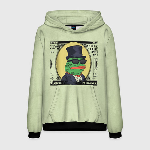 Мужская толстовка Pepe is the main cryptocurrency / 3D-Черный – фото 1