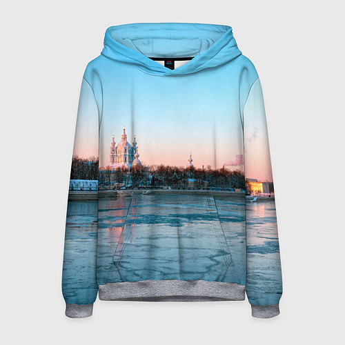 Мужская толстовка Смольный собор в Санкт-Петербурге / 3D-Меланж – фото 1