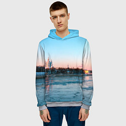 Толстовка-худи мужская Смольный собор в Санкт-Петербурге, цвет: 3D-меланж — фото 2