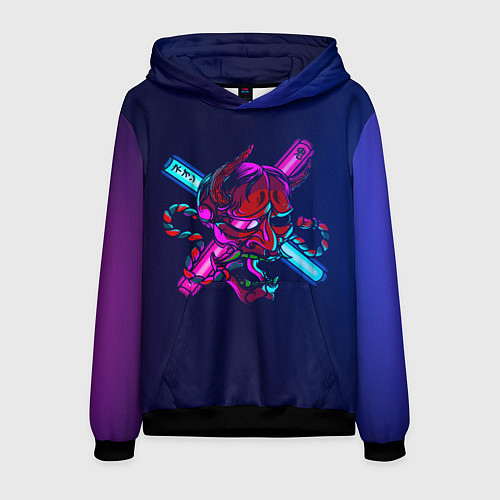 Мужская толстовка Демон они неоновый / 3D-Черный – фото 1