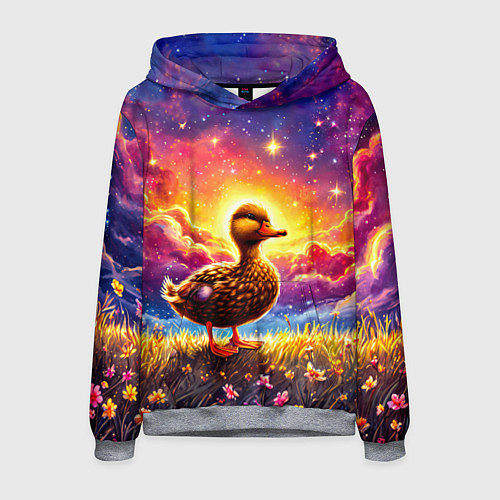 Мужская толстовка Космическая уточка / 3D-Меланж – фото 1