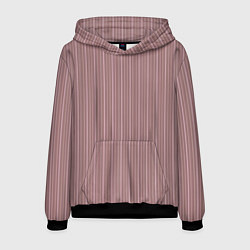 Толстовка-худи мужская Пыльно-розовый в тонкую полоску, цвет: 3D-черный
