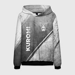 Толстовка-худи мужская Kuromi - grey gradient вертикально, цвет: 3D-черный