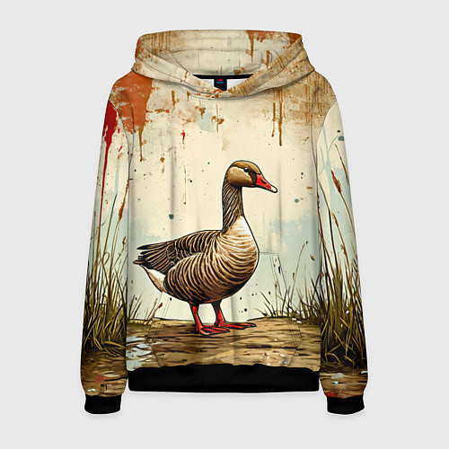 Мужская толстовка Гусь / 3D-Черный – фото 1