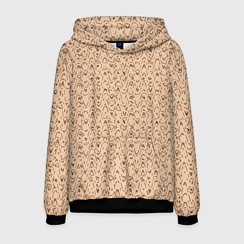 Мужская толстовка Телесный бежевый паттерн / 3D-Черный – фото 1