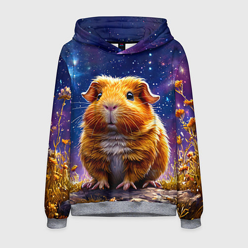 Мужская толстовка Морская свинка в космосе / 3D-Меланж – фото 1