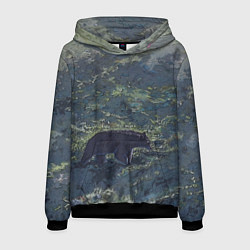Толстовка-худи мужская Медведь идёт, цвет: 3D-черный