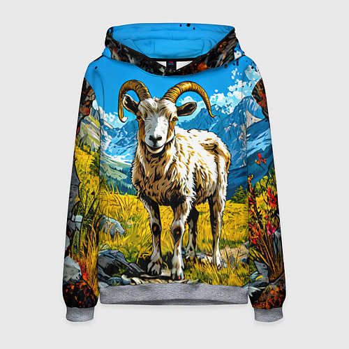 Мужская толстовка Горный козел / 3D-Меланж – фото 1