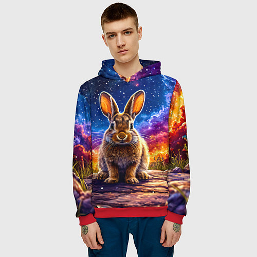 Мужская толстовка Зачик и космическое небо / 3D-Красный – фото 3