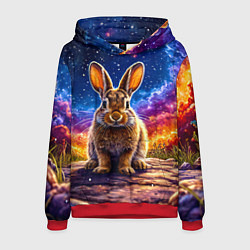 Толстовка-худи мужская Зачик и космическое небо, цвет: 3D-красный