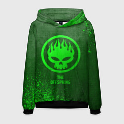 Толстовка-худи мужская The Offspring - green gradient, цвет: 3D-черный