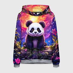 Толстовка-худи мужская Панда и космическое небо, цвет: 3D-меланж