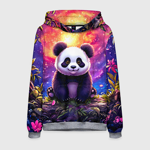 Мужская толстовка Панда и космическое небо / 3D-Меланж – фото 1
