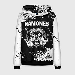 Толстовка-худи мужская Ramones рок пес, цвет: 3D-черный