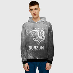 Толстовка-худи мужская Burzum - grey gradient, цвет: 3D-черный — фото 2