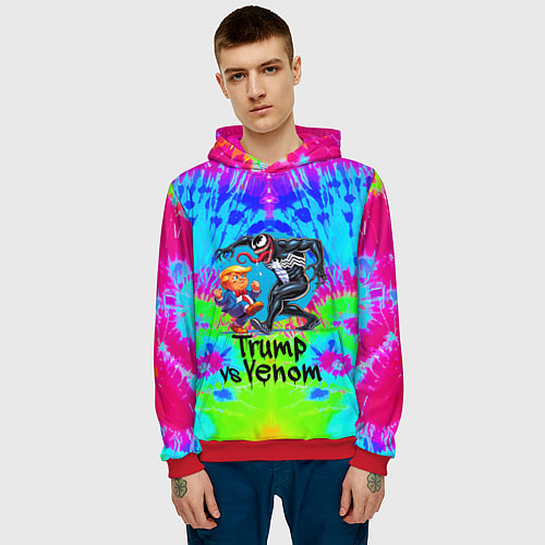Мужская толстовка Дональд Трамп против Венома / 3D-Красный – фото 3