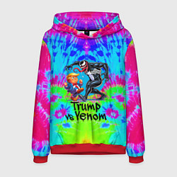 Толстовка-худи мужская Дональд Трамп против Венома, цвет: 3D-красный