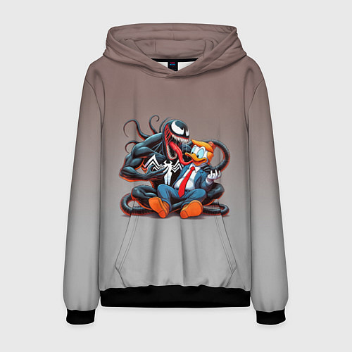 Мужская толстовка Venom and Duck-Donald - ai art fantasy / 3D-Черный – фото 1