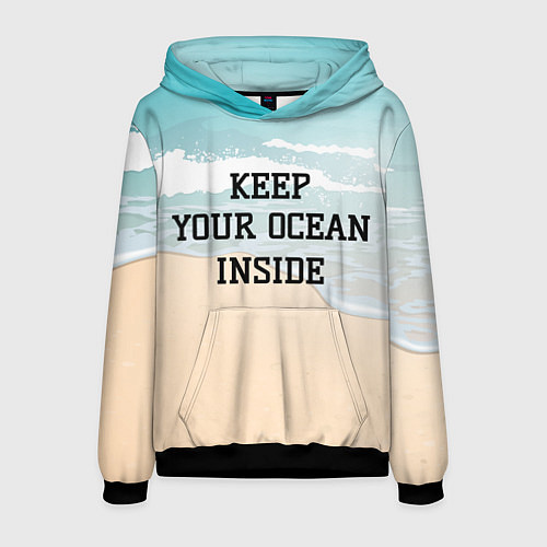 Мужская толстовка Keep your ocean inside / 3D-Черный – фото 1