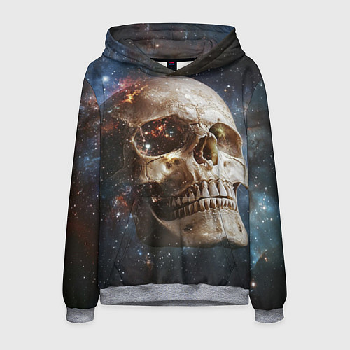Мужская толстовка Череп - космос / 3D-Меланж – фото 1