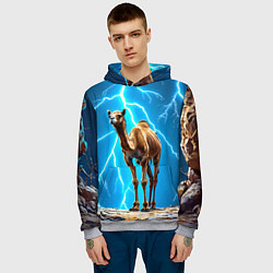 Толстовка-худи мужская Верблюд и удар молнии, цвет: 3D-меланж — фото 2