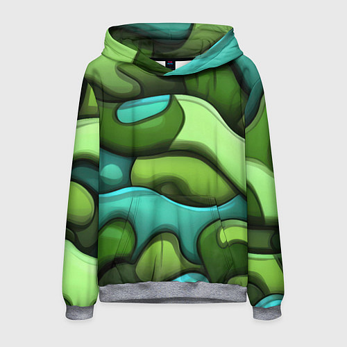 Мужская толстовка Объемные камуфляжные полосы / 3D-Меланж – фото 1