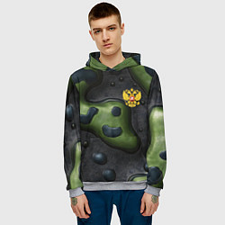 Толстовка-худи мужская Объемный абстрактный камуфляж, цвет: 3D-меланж — фото 2