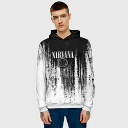 Толстовка-худи мужская Нирвана потёки грязи, цвет: 3D-белый — фото 2