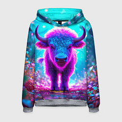 Толстовка-худи мужская Белый буйвол, цвет: 3D-меланж