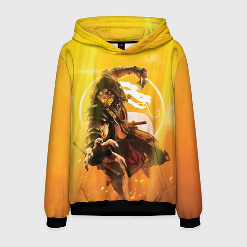 Мужская толстовка Скорпион - Mortal Kombat / 3D-Черный – фото 1