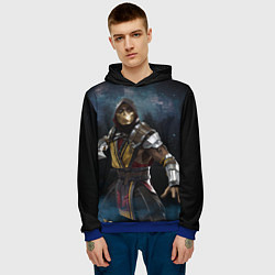 Толстовка-худи мужская Mortal Kombat - Скорпион, цвет: 3D-синий — фото 2