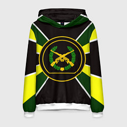 Толстовка-худи мужская Мотострелковые войска: шеврон без текста, цвет: 3D-белый