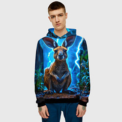 Толстовка-худи мужская Кенгуру в разрядах молнии, цвет: 3D-черный — фото 2