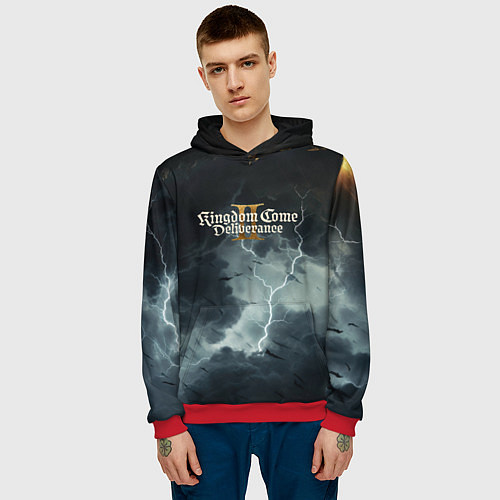 Мужская толстовка Kingdom Come Deliverance 2 логотип игры / 3D-Красный – фото 3