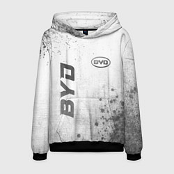 Толстовка-худи мужская BYD - white gradient вертикально, цвет: 3D-черный