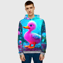 Толстовка-худи мужская Розовая уточка, цвет: 3D-меланж — фото 2
