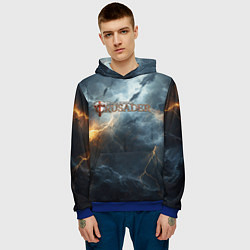 Толстовка-худи мужская Stronghold сrusader крестовый гром, цвет: 3D-синий — фото 2