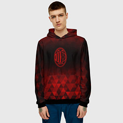 Толстовка-худи мужская AC Milan red poly, цвет: 3D-черный — фото 2