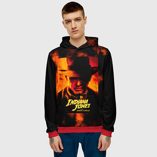 Мужская толстовка Indiana Jones and the Great Circle / 3D-Красный – фото 3