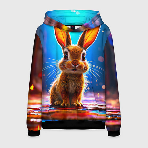 Мужская толстовка Ушастый зайка / 3D-Черный – фото 1