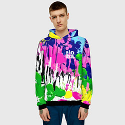 Толстовка-худи мужская Colorful abstraction - aloha, цвет: 3D-черный — фото 2