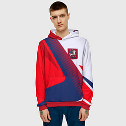 Толстовка-худи мужская Герб Москвы, цвет: 3D-красный — фото 2