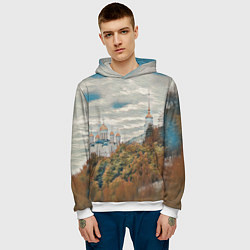 Толстовка-худи мужская Храм на горе, цвет: 3D-белый — фото 2
