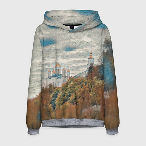 Мужская толстовка Храм на горе / 3D-Меланж – фото 1