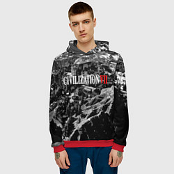 Толстовка-худи мужская Civilization VII, цвет: 3D-красный — фото 2