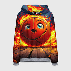 Толстовка-худи мужская Веселый баскетбольный мяч, цвет: 3D-меланж