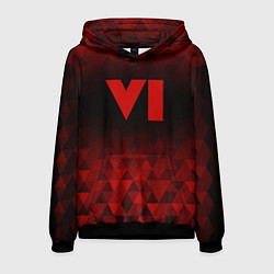 Толстовка-худи мужская GTA 6 red poly, цвет: 3D-черный