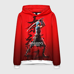 Толстовка-худи мужская Assassins Creed Shadows - Shinobi Naoe, цвет: 3D-белый