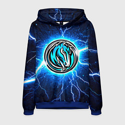 Толстовка-худи мужская Даллас Маверикс в разрядах молний, цвет: 3D-синий